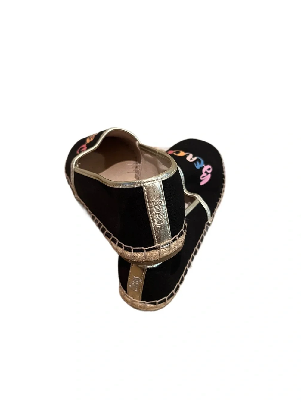 Circus by Sam Edelman Leni BEACH BABE Womens Sz 8M Espadrille Flats Black Canvas